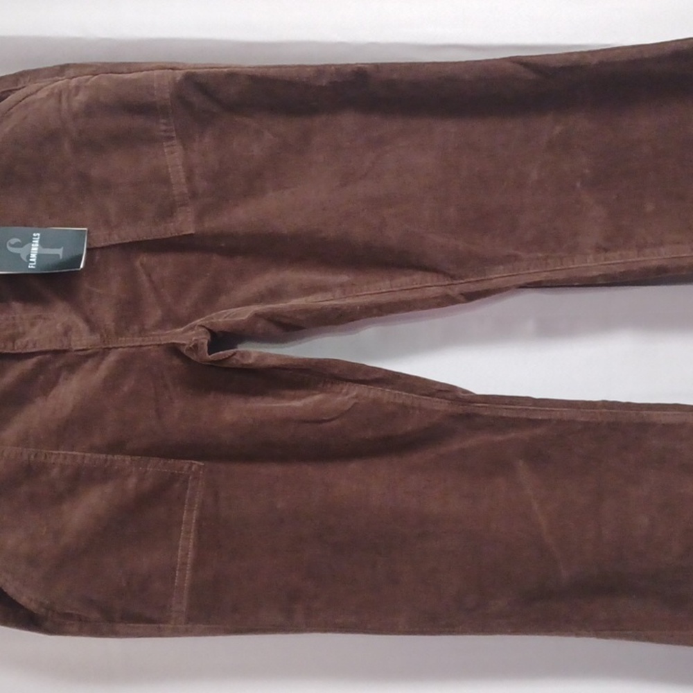 Flamingals Brown Corduroy High Rise Straight/Wide Leg Pants Made For Curves New - Picture 6 of 15